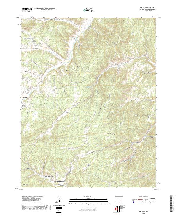 US Topo 7.5-minute map for Delagua CO Discount