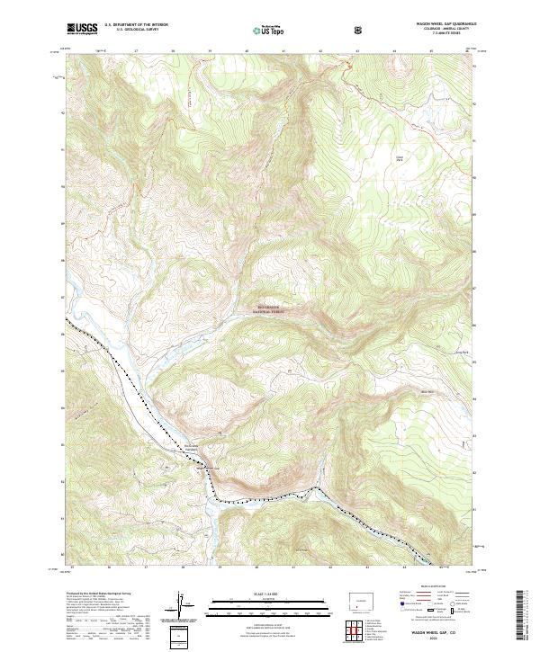 US Topo 7.5-minute map for Wagon Wheel Gap CO Online Sale