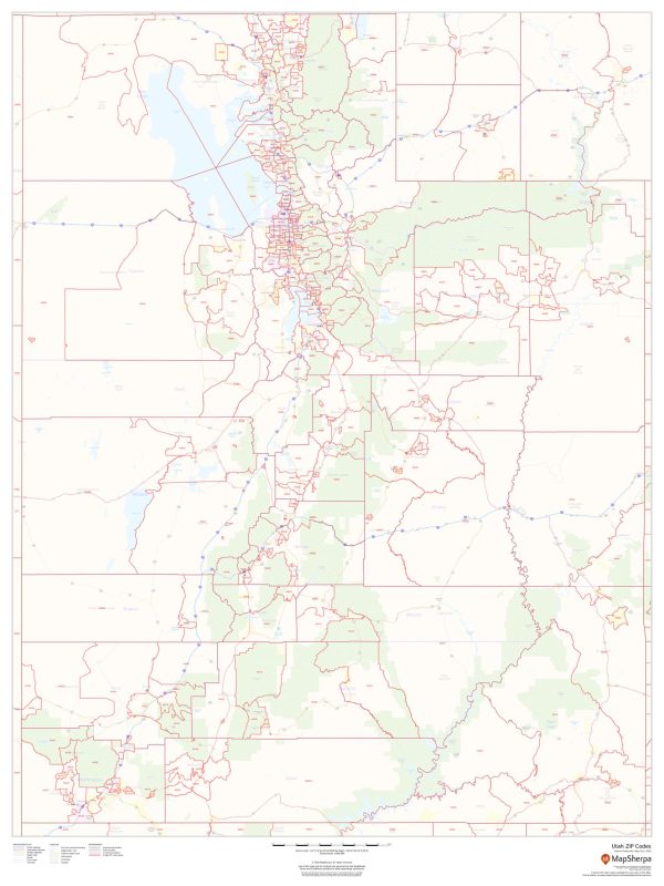 Utah Zip Code Map For Sale