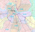 Colorcast Zip Code Style Wall Map of Nashville, TN by Market Maps Discount