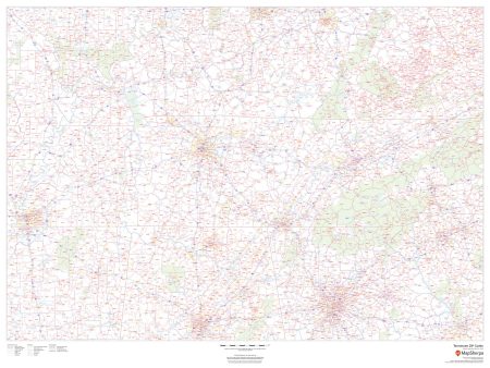 Tennessee Zip Code Map Supply