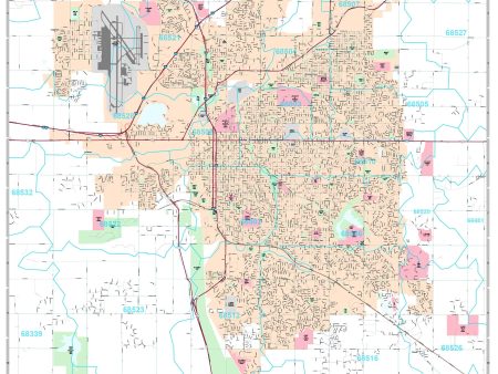 Premium Style Wall Map of Lincoln, NE by Market Maps Sale