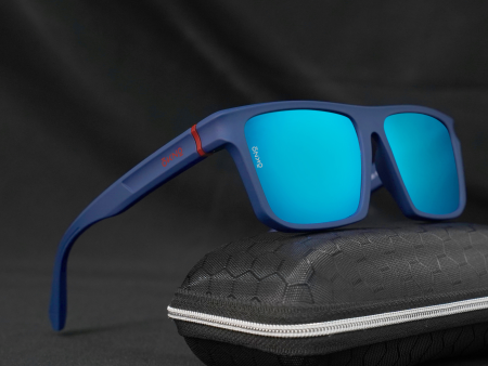 Barton Matte Navy Blue Power Sunglasses For Sale