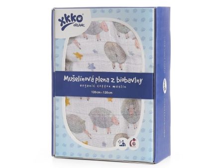 Organic Cotton Swaddle 47.2  x 47.2  - Dreamy Sheep For Sale