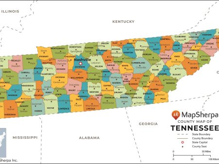 Tennessee County Map Online Sale