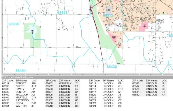 Premium Style Wall Map of Lincoln, NE by Market Maps Sale