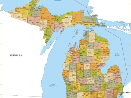 Michigan County Map with Zip Codes Cheap