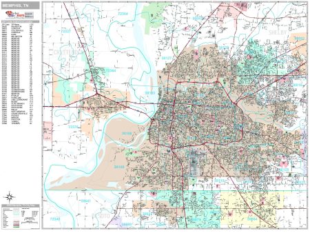 Premium Style Wall Map of Memphis, TN by Market Maps Online now