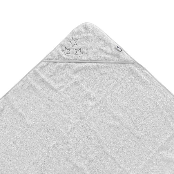 Organic Cotton Hooded Terry Bath Towel  35.4  x 35.4  - White Stars Online Hot Sale