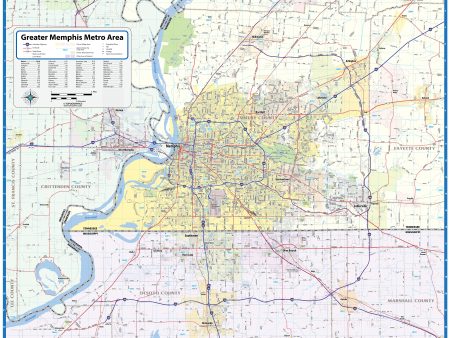 Memphis Greater Metro Area Wall Map For Cheap