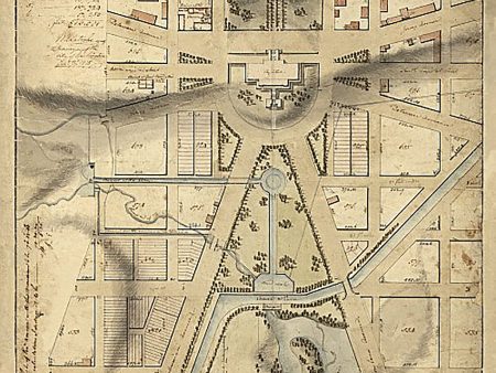 Map exhibiting the property of the U.S. in the vicinity of the Capitol, 1815 For Sale