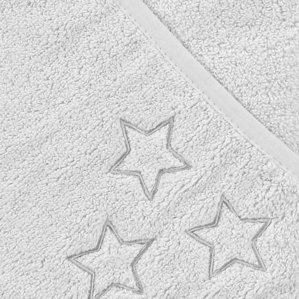 Organic Cotton Hooded Terry Bath Towel  35.4  x 35.4  - White Stars Online Hot Sale