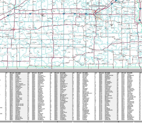 Premium Style Wall Map of Nebraska by Market Maps For Sale