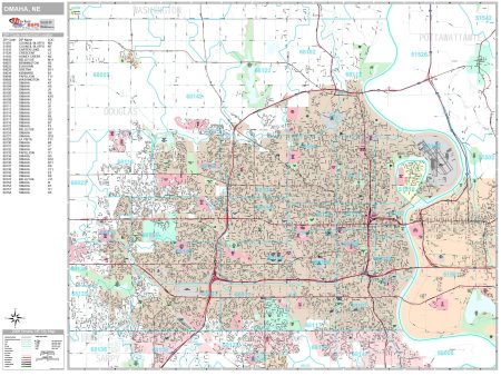 Premium Style Wall Map of Omaha, NE by Market Maps Hot on Sale