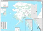 Premium Style Wall Map of Alaska by Market Maps Cheap