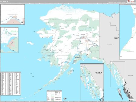 Premium Style Wall Map of Alaska by Market Maps Cheap