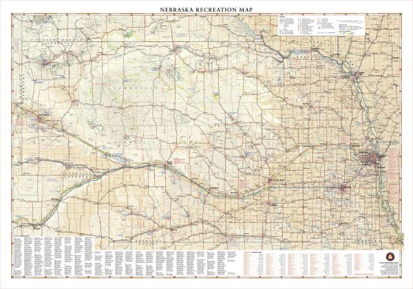 Nebraska Recreation Map by Benchmark Maps Online Sale