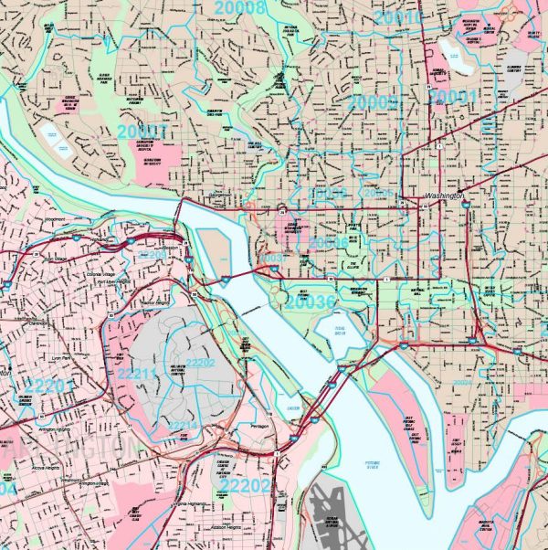 Premium Style Wall Map of Washington, DC by Market Maps For Discount