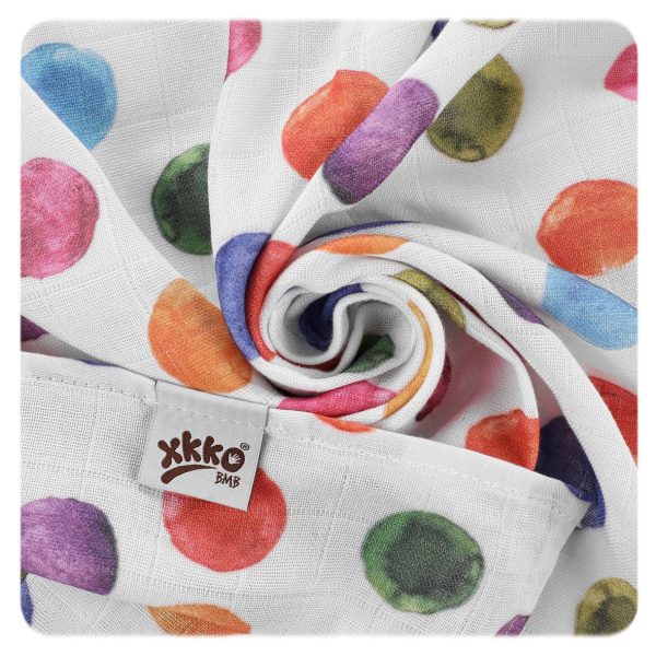 Bamboo Swaddle 47.2  x 47.2  - Watercolour Polka Dots Fashion