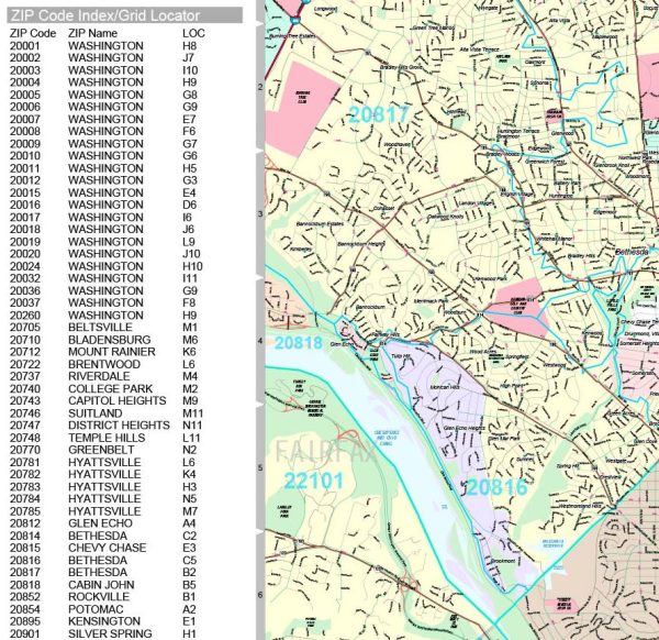 Premium Style Wall Map of Washington, DC by Market Maps For Discount