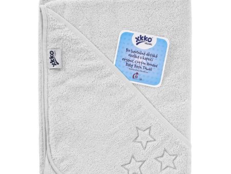 Organic Cotton Hooded Terry Bath Towel  35.4  x 35.4  - White Stars Online Hot Sale