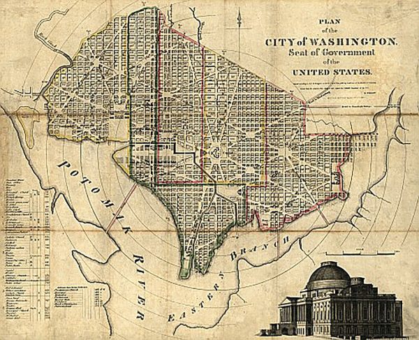 Plan of the city of Washington by William Elliot, 1835 Sale