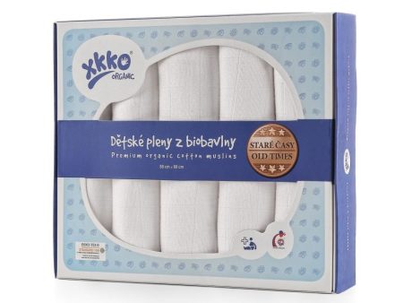 Organic Cotton Old Times Muslins 31.4  x 31.4  - White (5 Pack) on Sale